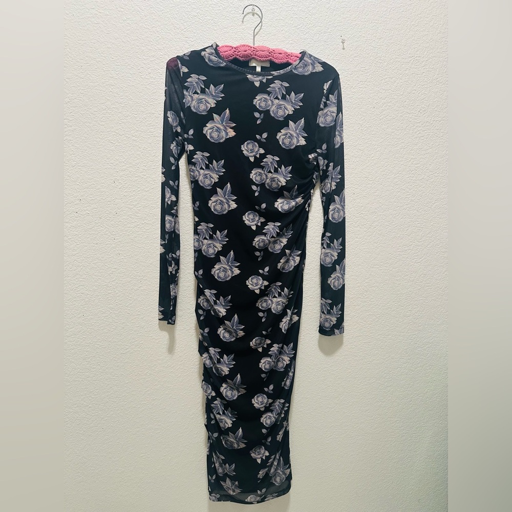 Riley and James floral print Mesh lined dress L